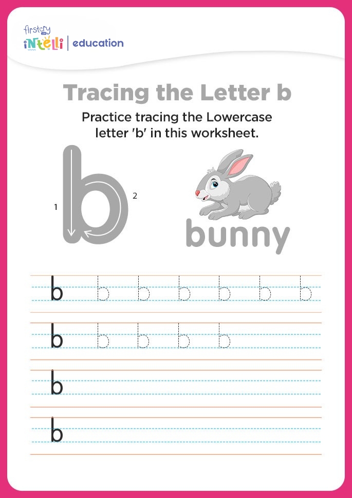 b for bunny Tracing Worksheet