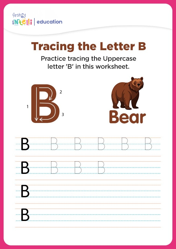 B for Bear Tracing Worksheet