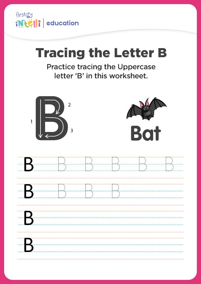 B for Bat Tracing Worksheet