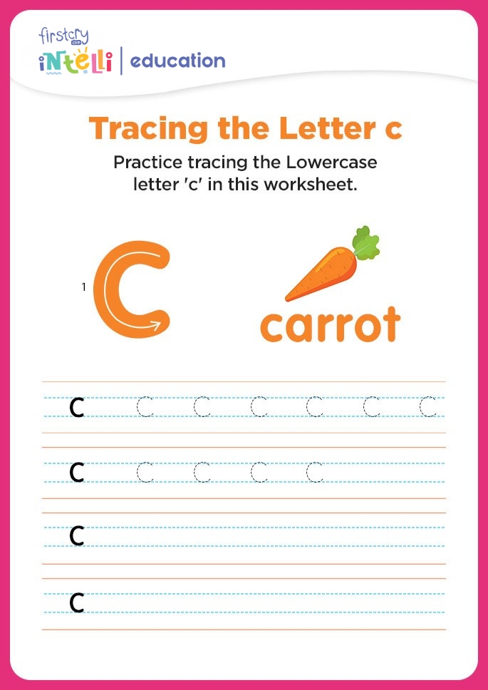 c for carrot Tracing Worksheet c for carrot Tracing Worksheet