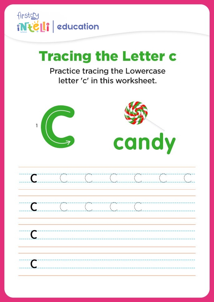 c for candy Tracing Worksheet c for candy Tracing Worksheet