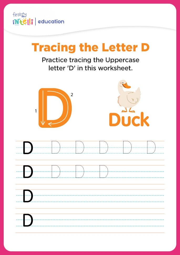 D for Duck Tracing Worksheet D for Duck Tracing Worksheet