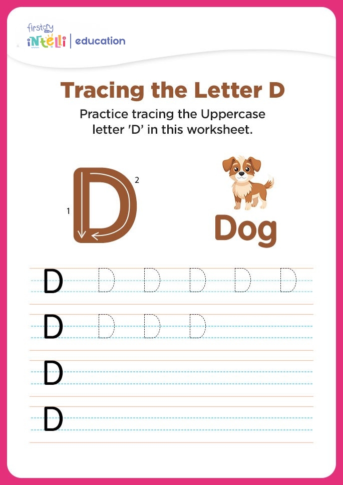 D for Dog Tracing Worksheet D for Dog Tracing Worksheet