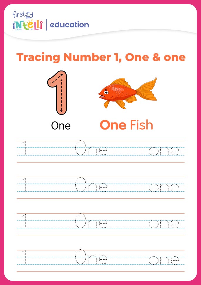 Tracing number 1, One and one