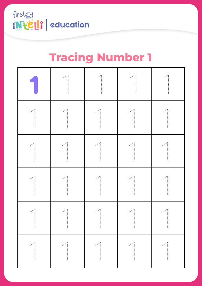 Number 1 Trace Worksheet