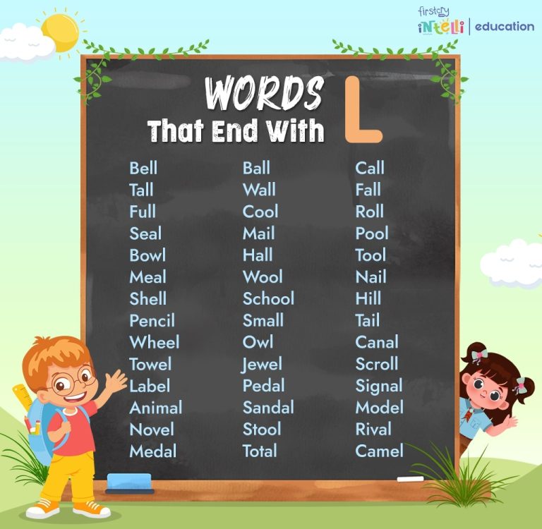 Words That End With L - Teach L Words To Preschoolers & Kids