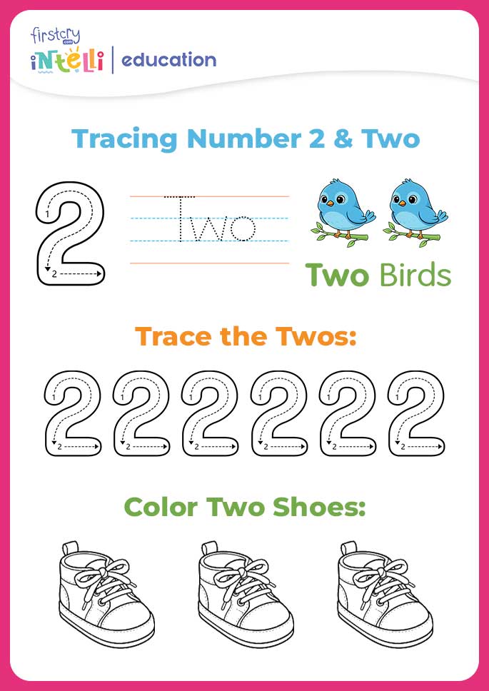 Tracing Number 2 & Two Tracing Number 2 & Two
