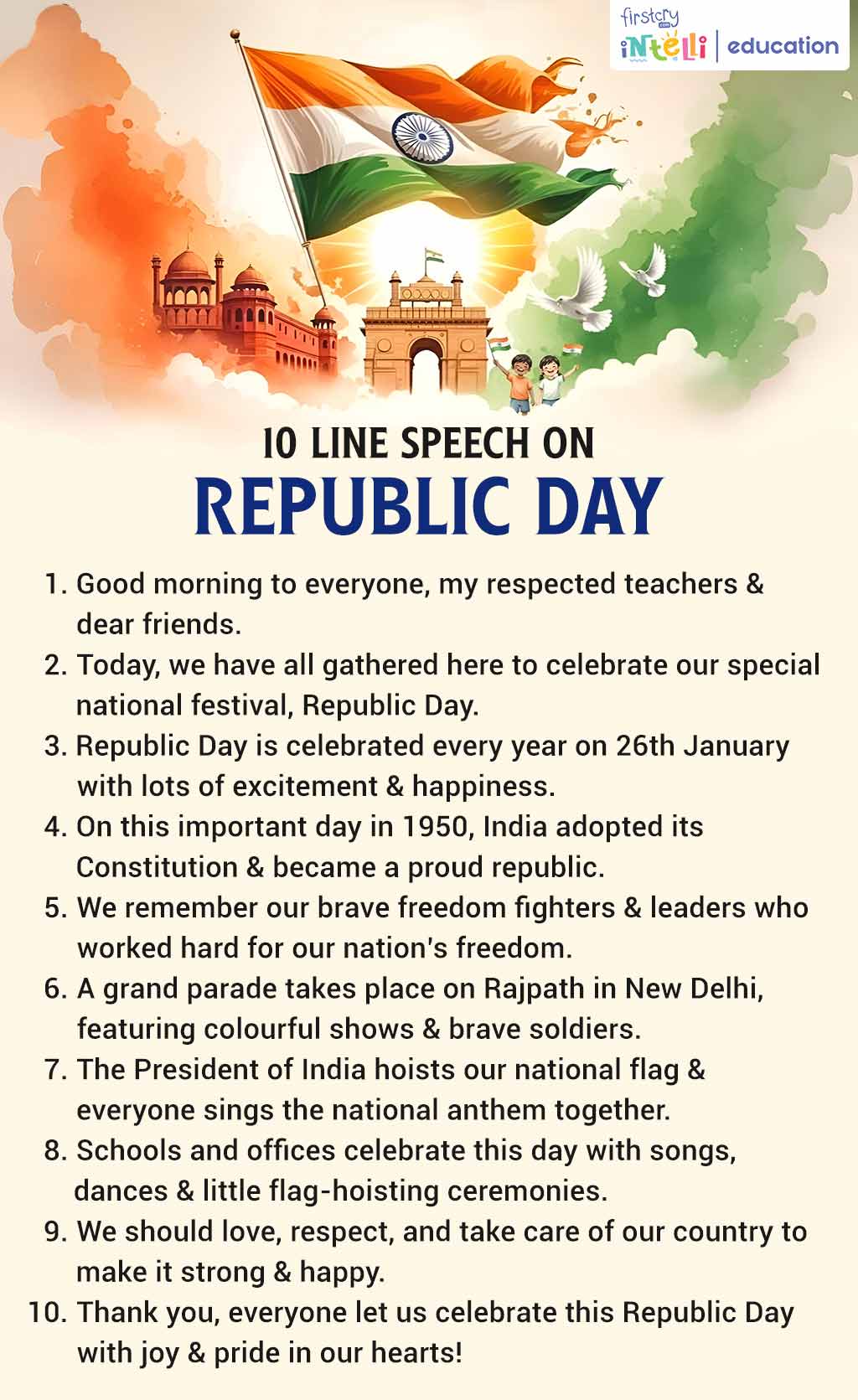 10 Line Speech on Republic Day