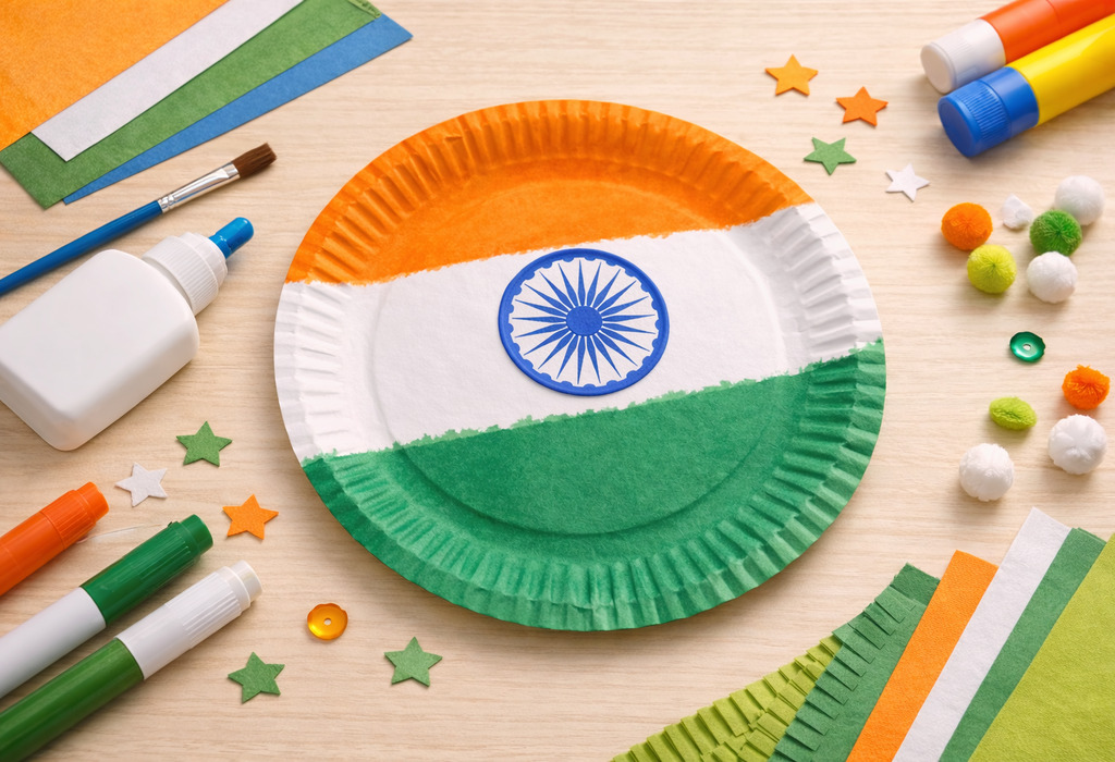 Paper Plate Indian Flag Paper Plate Indian Flag