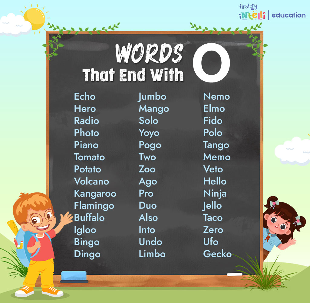 Words That End with O Chart