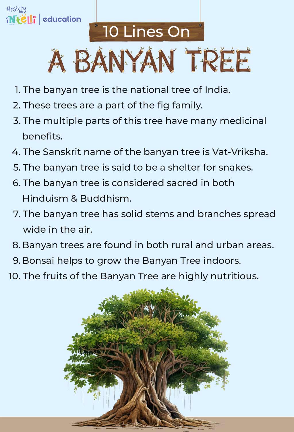 10 Lines On A Banyan Tree