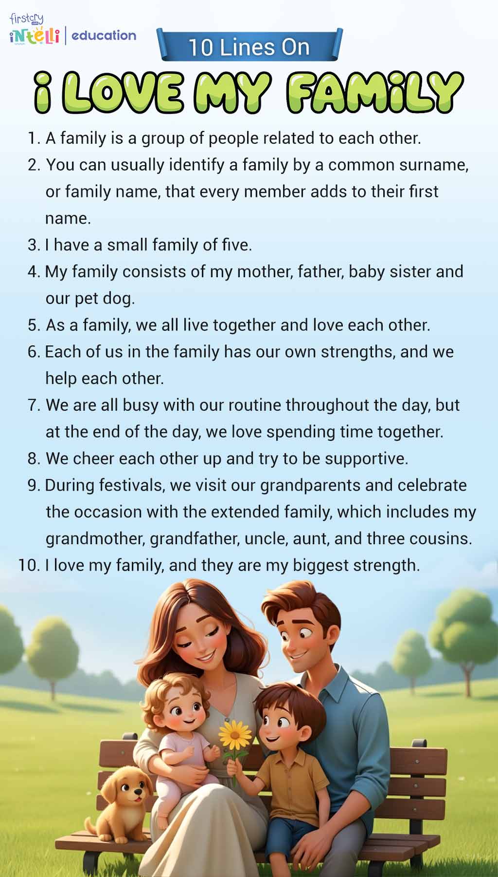 10 Lines On I Love My Family