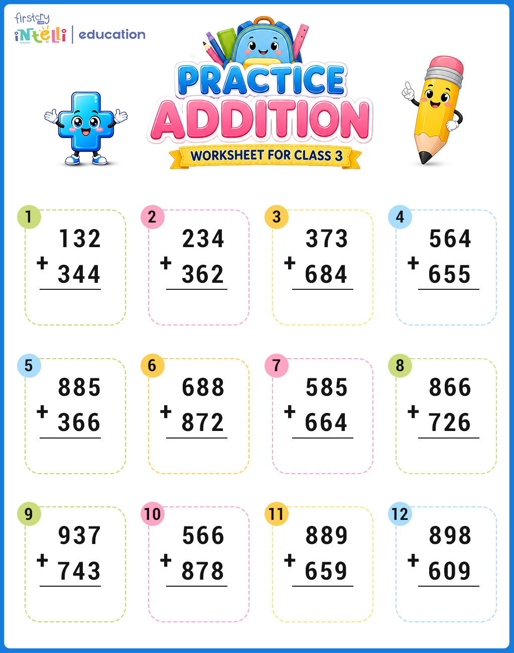 Practice Addition Worksheet For Class 3 Practice Addition Worksheet For Class 3