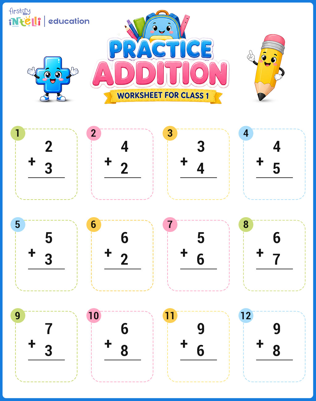Practice Addition Worksheet For Class 1 Practice Addition Worksheet For Class 1