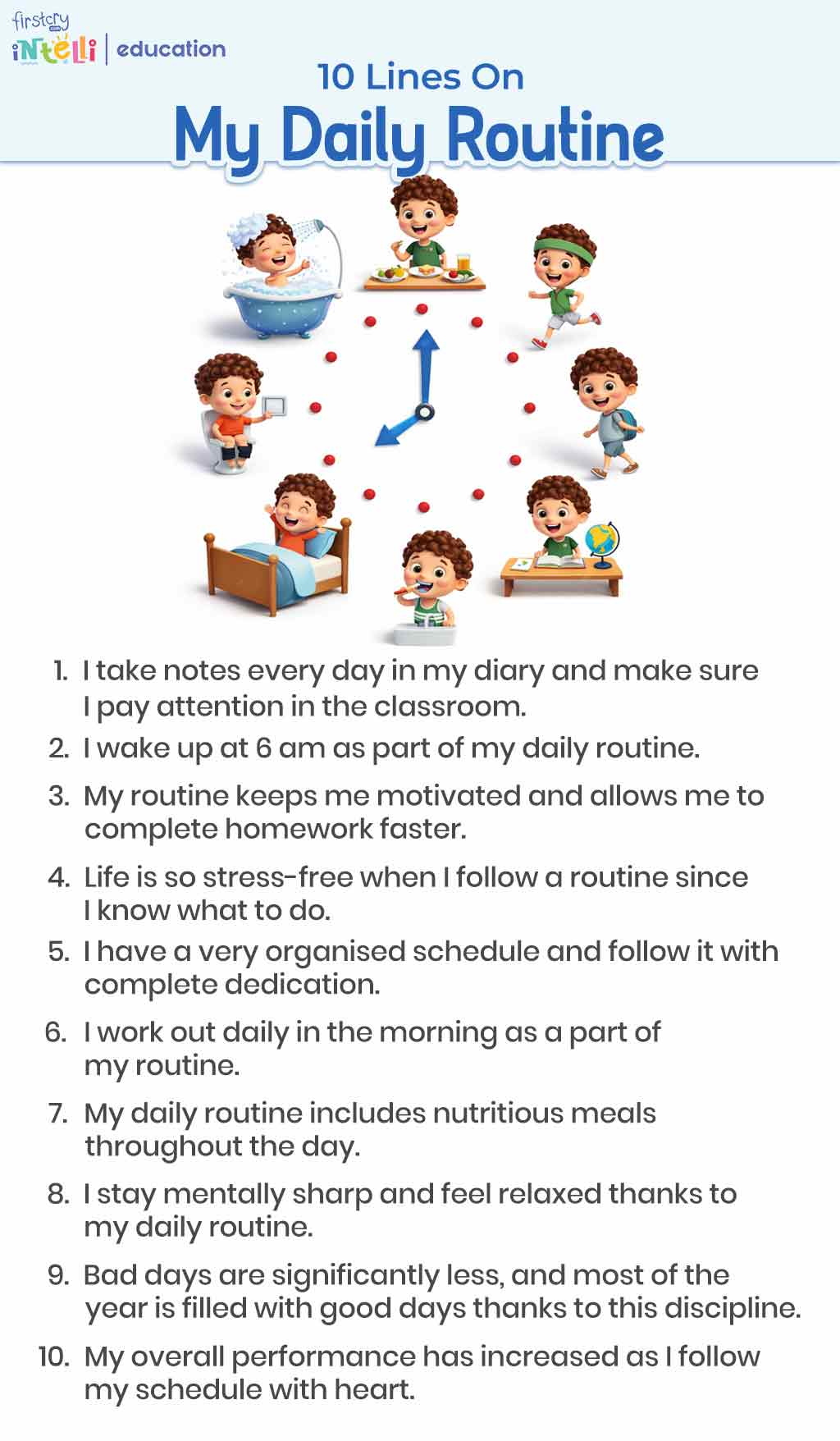 10 Lines on My Daily Routine