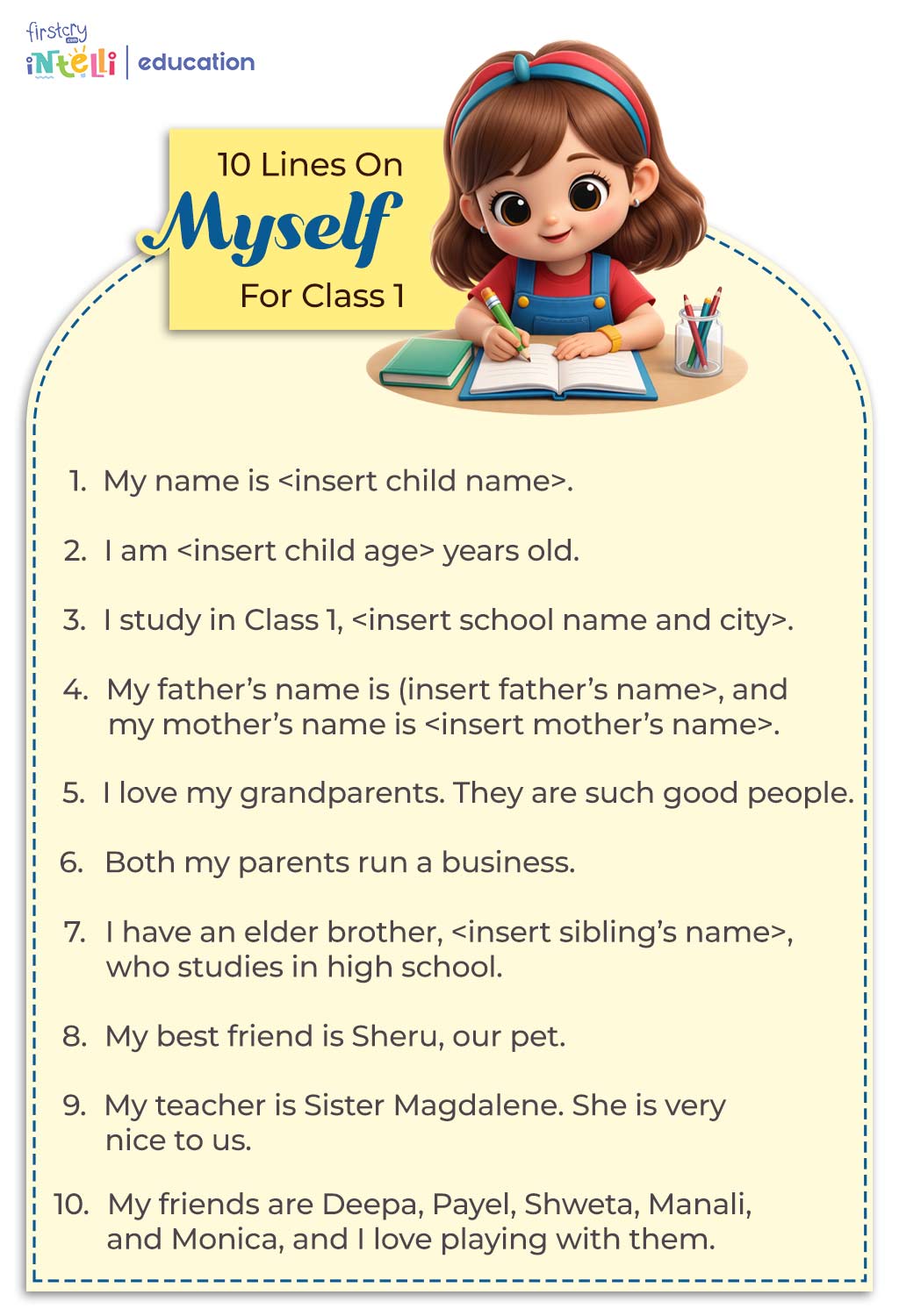 10 Lines on Myself for Class 1