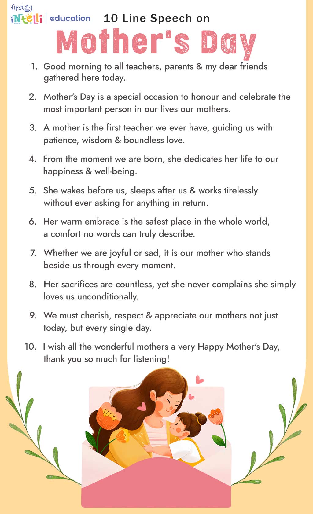 10 Line Speech on Mother's Day