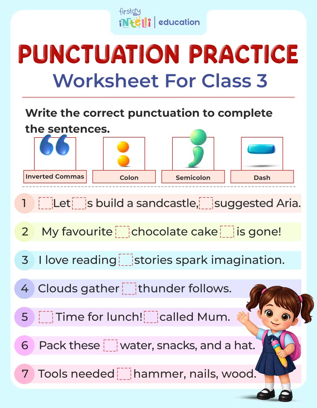 Punctuation Practice Worksheet For Class 3