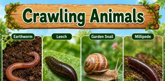 Crawling Animals - Types, Lists & Chart for Kids