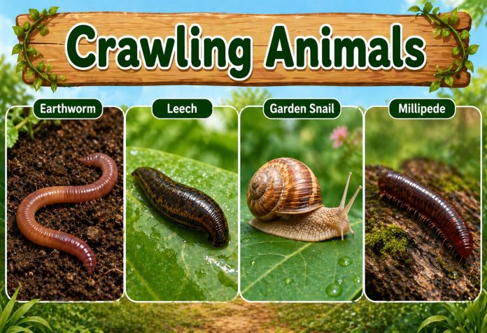 Crawling Animals - Types, Lists & Chart for Kids