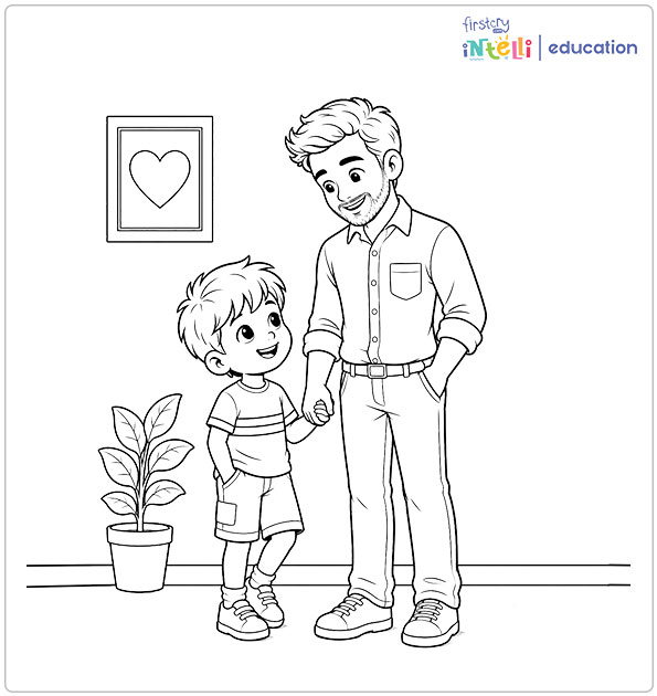 Son and Father Coloring Page Son and Father Coloring Page