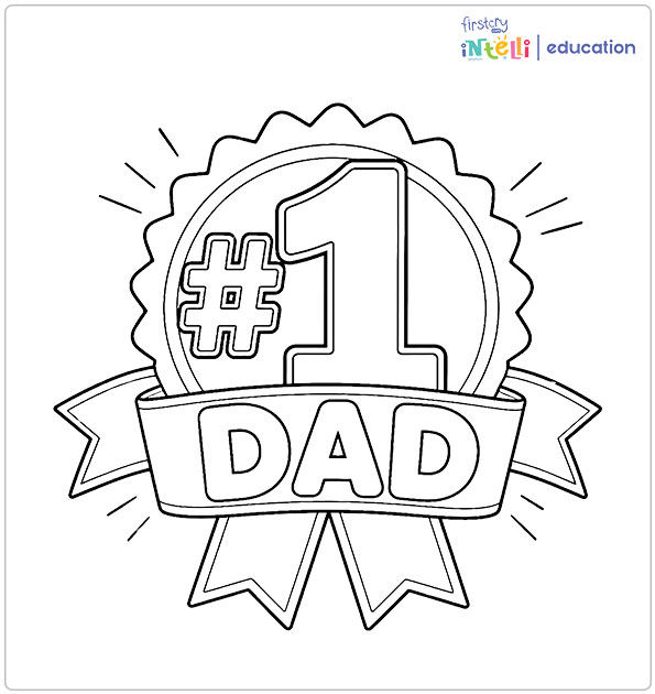 #1 Dad Coloring Page #1 Dad Coloring Page