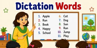 Dictation Words For Kids