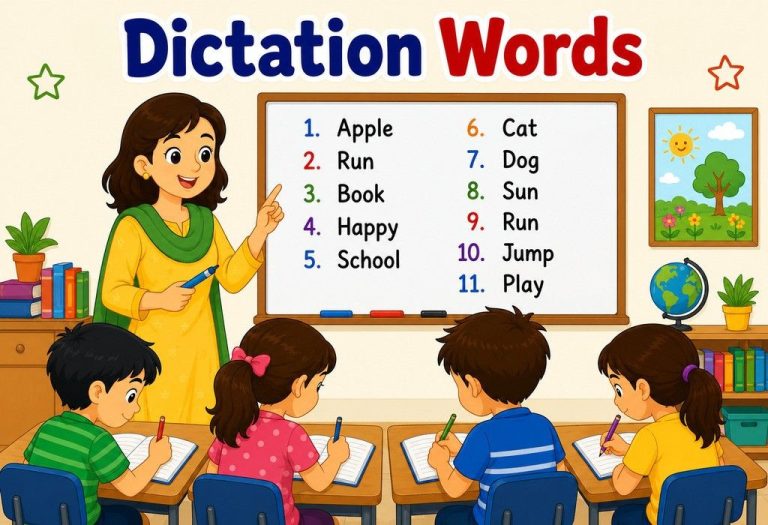 Dictation Words In English - Lists, Examples and Chart