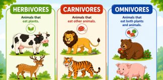 Herbivores, Carnivores, and Omnivores Animals