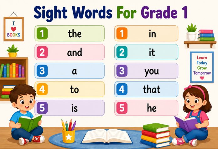 Sight Words For Class 1