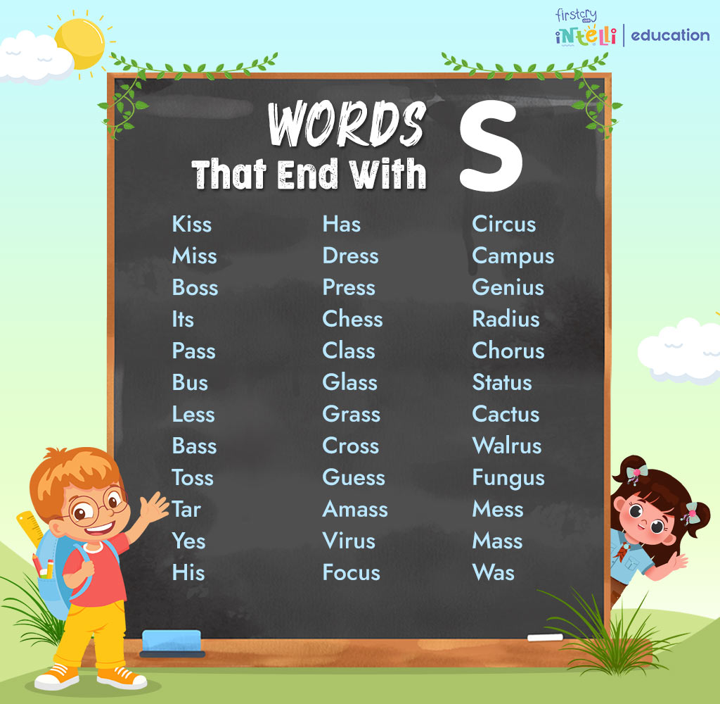 Words That End with S Chart Words That End with S Chart