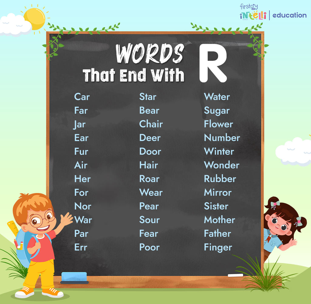 Words That End with R Chart Words That End with R Chart