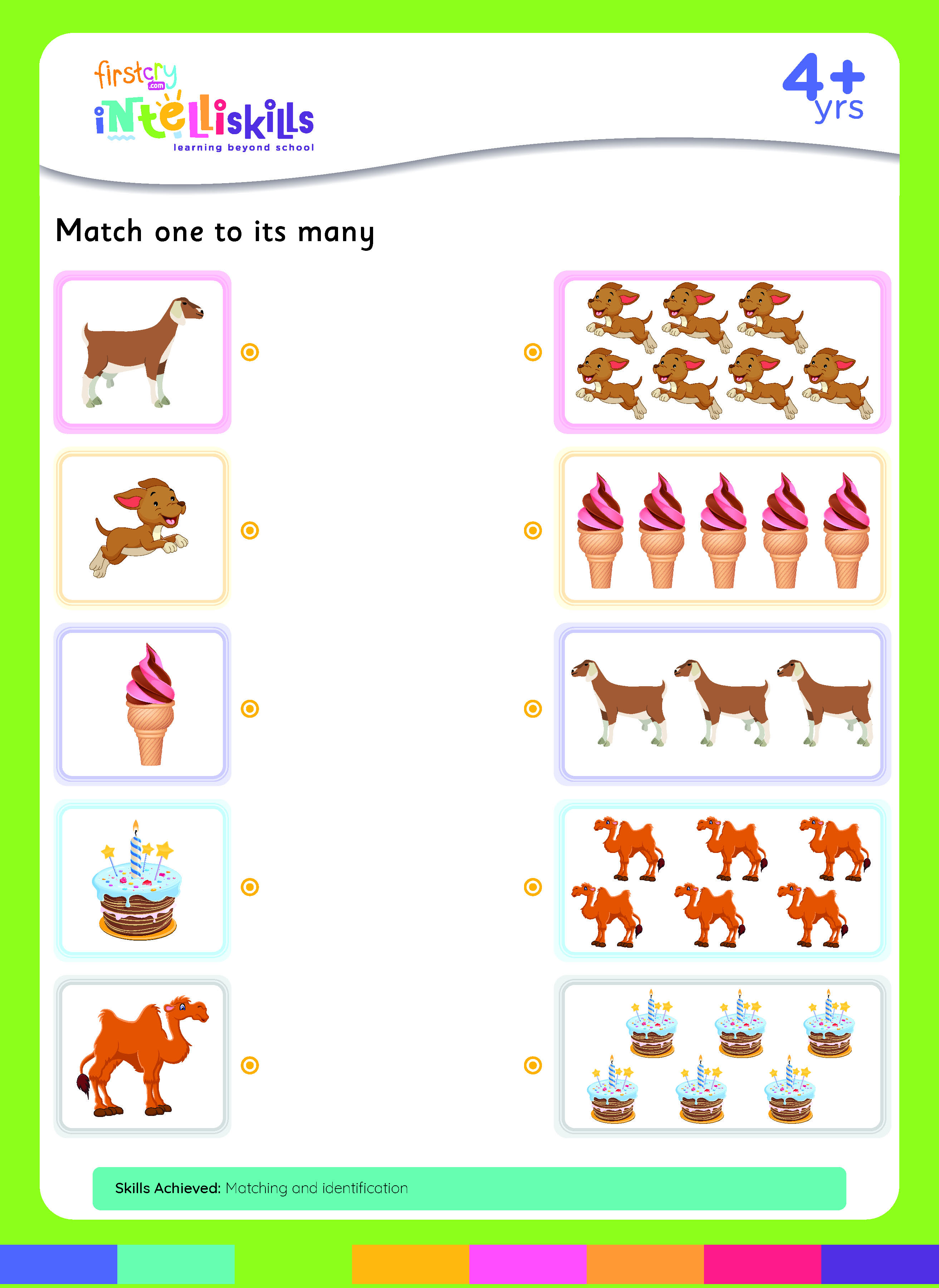 Match one to its many Free & Printables Worksheet at FirstCry Intelli