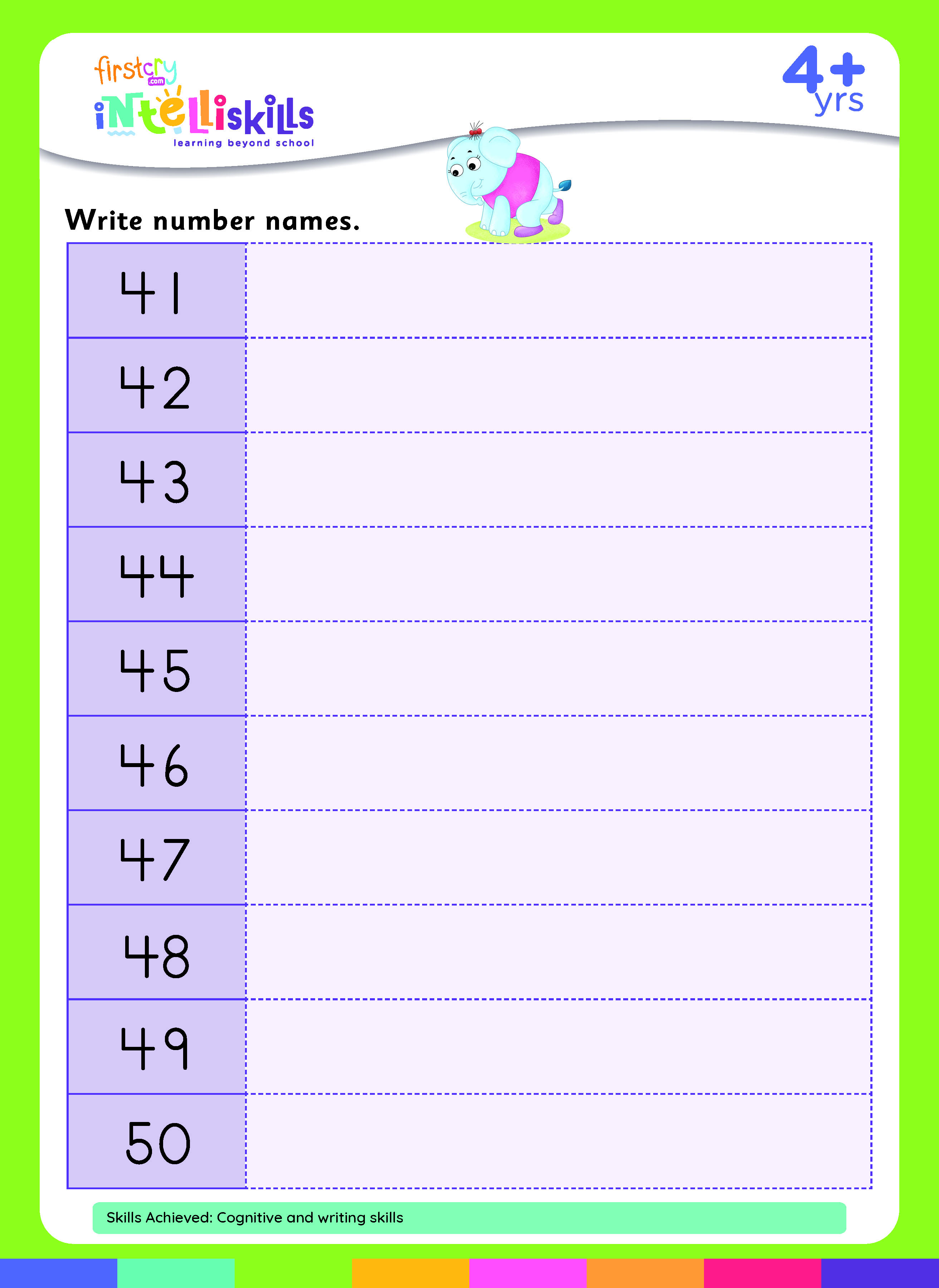 Write number names for given numbers - Math Worksheets