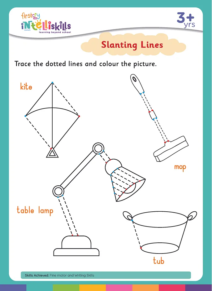 Vector Slanting Line Worksheet.pdf FirstCry Intelli Worksheets.