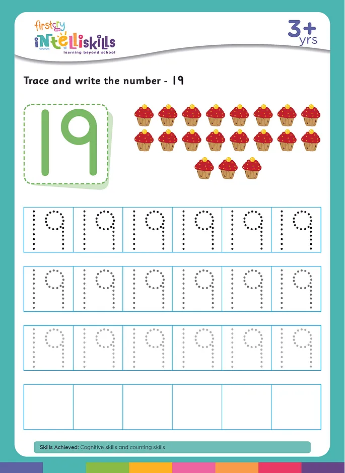 Number 19 Pdf FirstCry Intelli Worksheets.